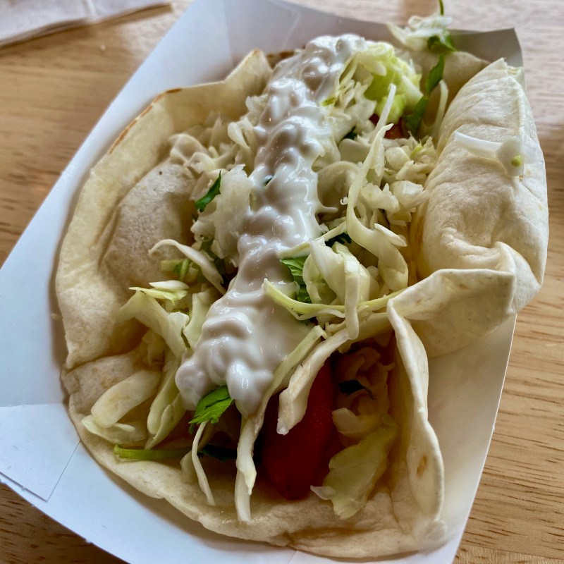 A fish taco at Azteca Grill.