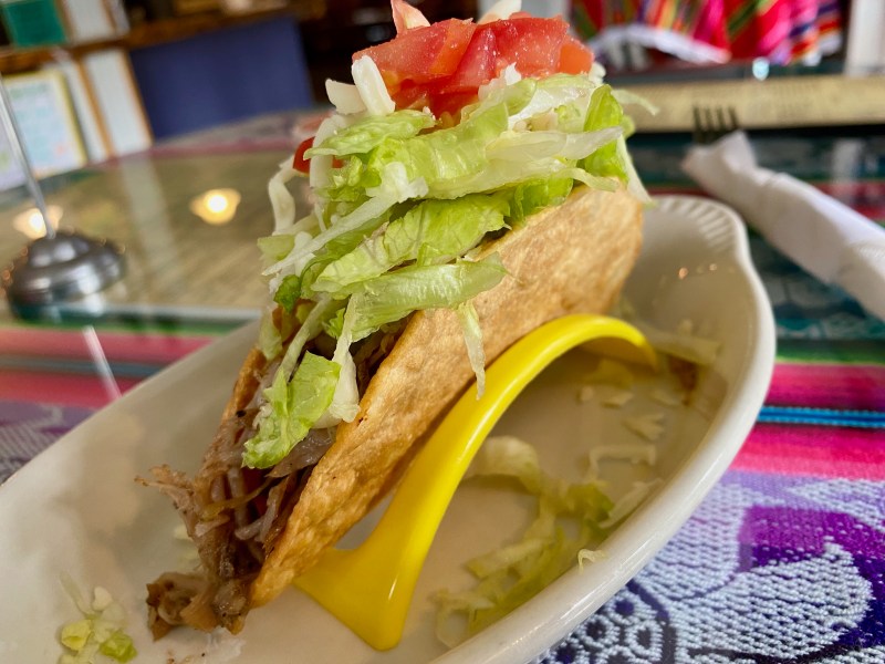 A crispy carnitas taco at Gaby's.