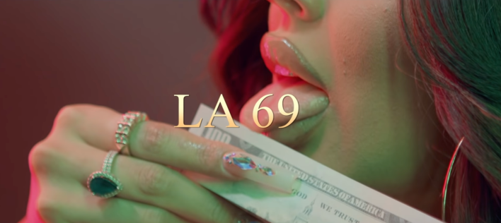 Screenshot from Jenny69's 'La 69' music video/Youtube.
