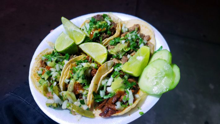 Taco plate from Doty's Tacos in Gardena. Photo by Cesar Hernandez.