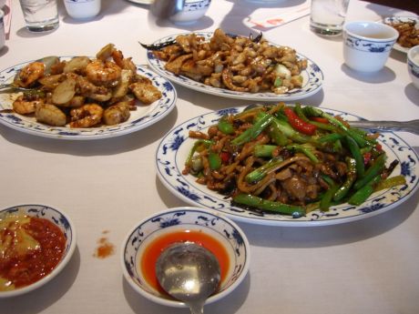 Kung-Pao Chicken, Shrimps Scallops and Chicken in garlic chili & Spicy Shredded Pork