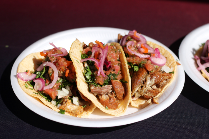 Tacos from Carnitas El Artista in Inglewood. Photo by Cesar Hernandez.