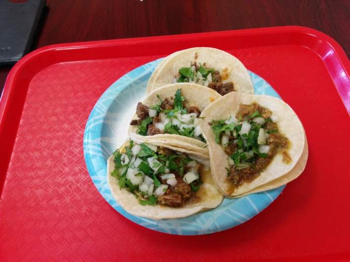 Chile Verde Tacos at Pancho's Tacos. Photo via Yelp.