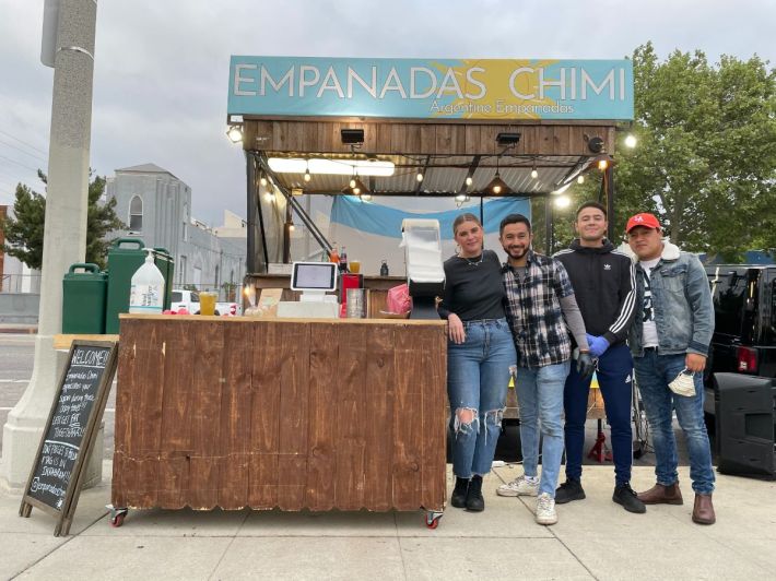 Janet Flores, Javier Flore, Josue Gutierrez and Napoleon Tecum at Empanadas Chimi