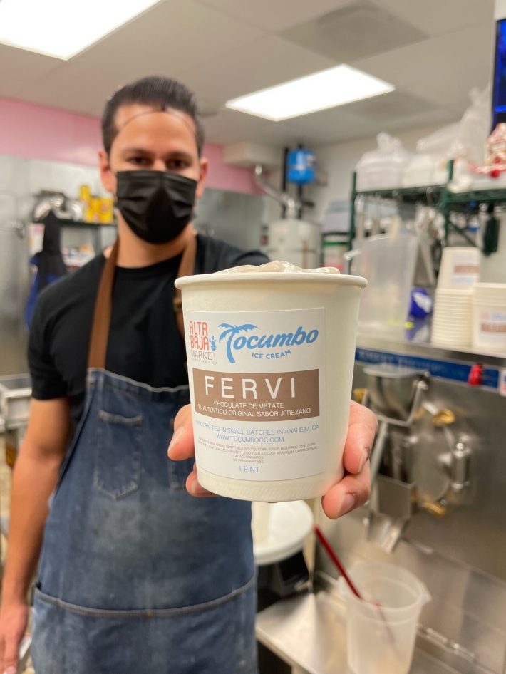Fervi chocolate ice cream, the chocolate is imported from Zacatecas. Photo by Sean Vukan for L.A. TACO.