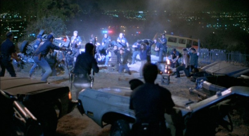 Hilltop raid on the 21st Street gang. Screenshot via Orion Pictures.
