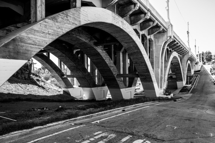 Lorena Bridge from lower 4th St. Photo by Jared Cowan for L.A. TACO.