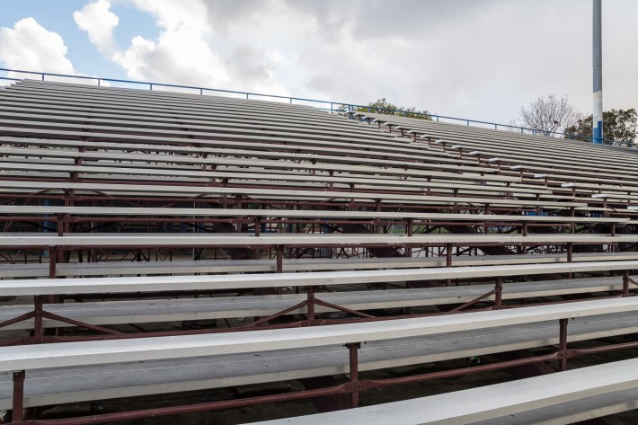 The bleachers at Garfield High School Photo by Jared Cowan for L.A. Taco