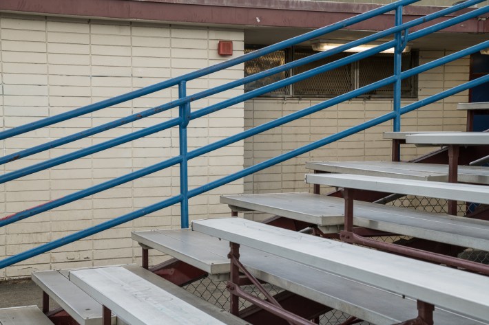 The bleachers at Garfield High School Photo by Jared Cowan for L.A. Taco