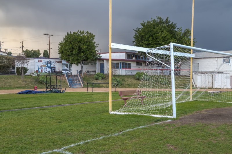 The athletic field at Garfield High School. Photo by Jared Cowan for L.A. TACO.