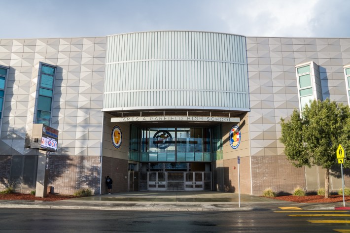 The new administration building at Garfield High School. Photo by Jared Cowan for L.A. TACO.