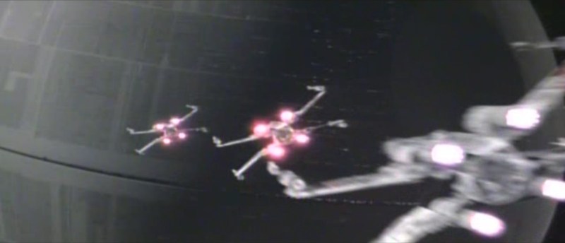X-Wing Fighters approach the Death Star. Photo via Lucasfilm Ltd.