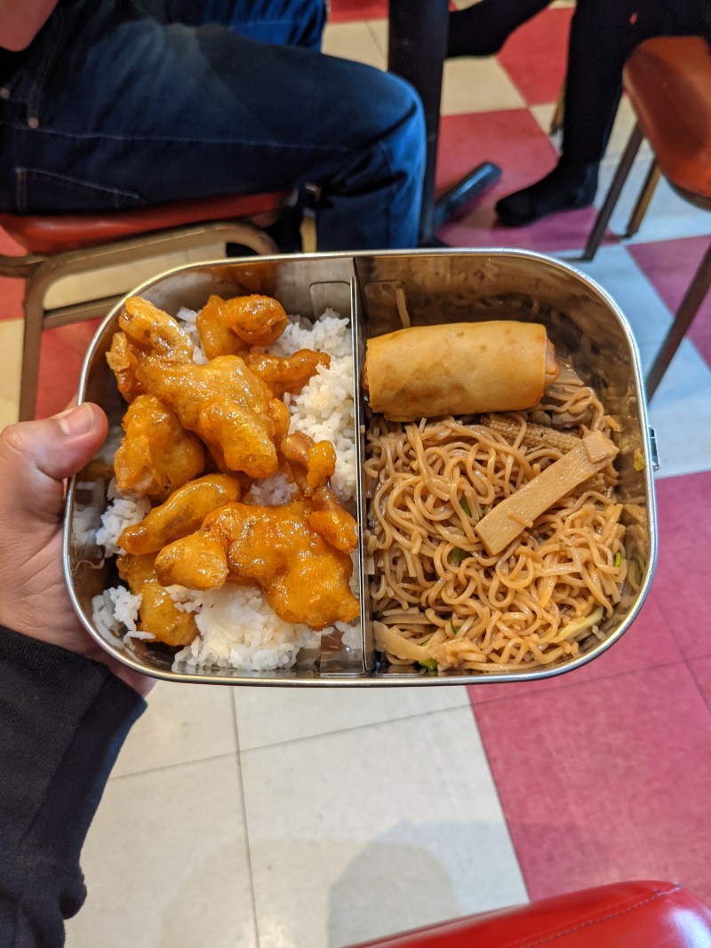 It's OK to bring your own reusuable containers for lunch, too.