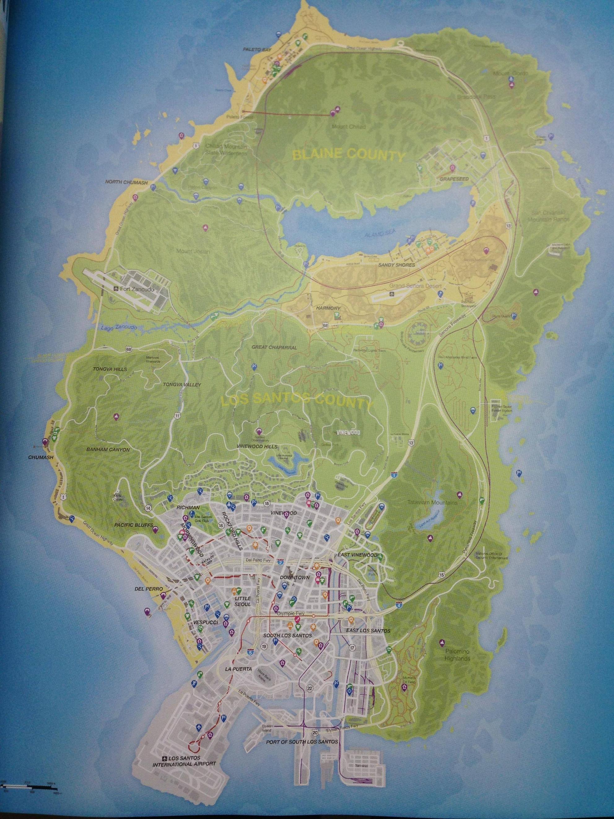 Physical Location Map of Los Santos