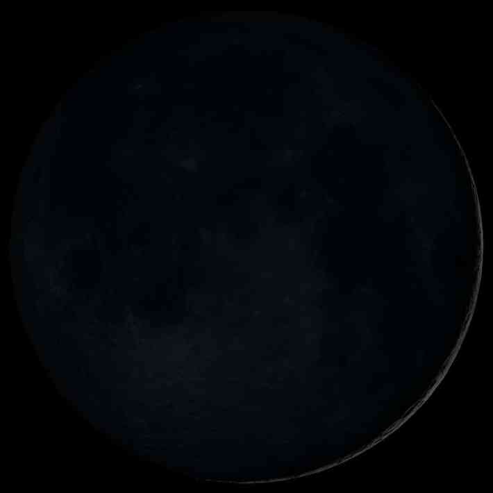 a picture of an almost dark new moon