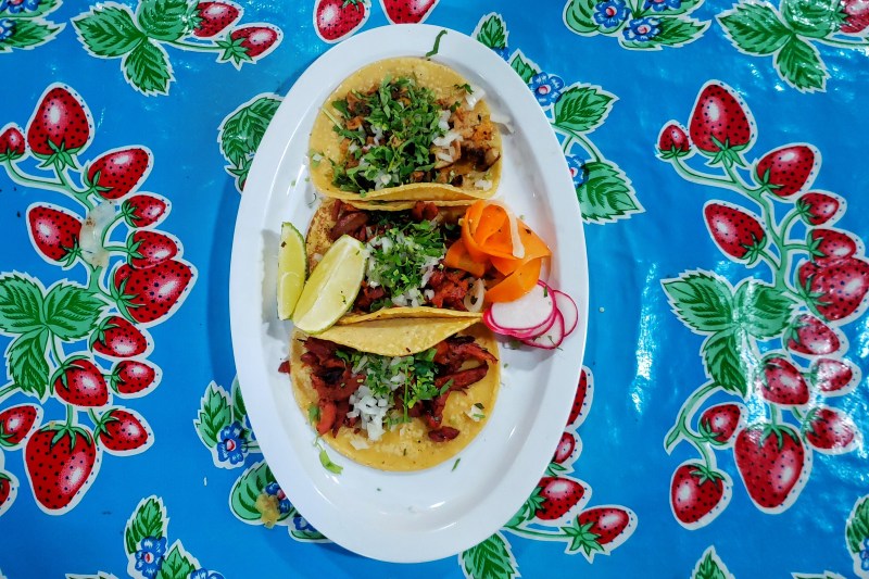 Al pastor and chicken tacos from Taqueria Vista Hermosa