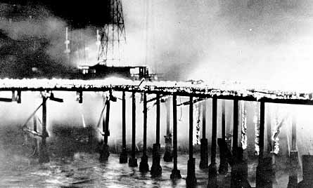 An archival image of a tragedy that took place on the Windward Pier.