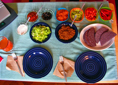 Vegan Taco Table by Wockerjabby via Flickr